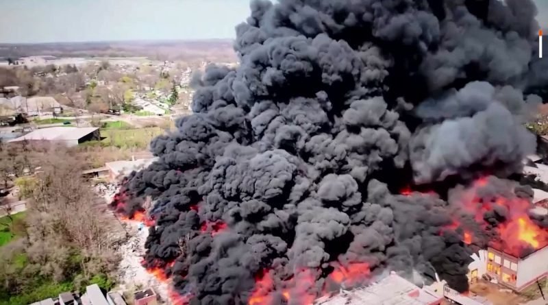 fire broke out at a plastic recycling plant in New Mexico