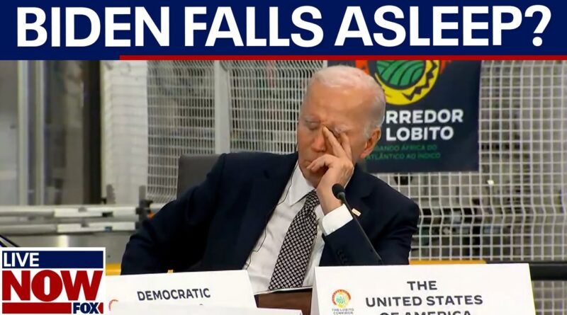 Biden falls asleep